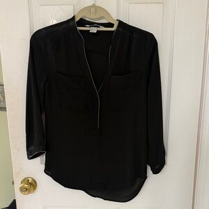 H&M Black Blouse with V-Neck